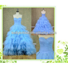 2014 neue Stil blauen Tüll Brautkleid mit Sweathreat Ausschnitt